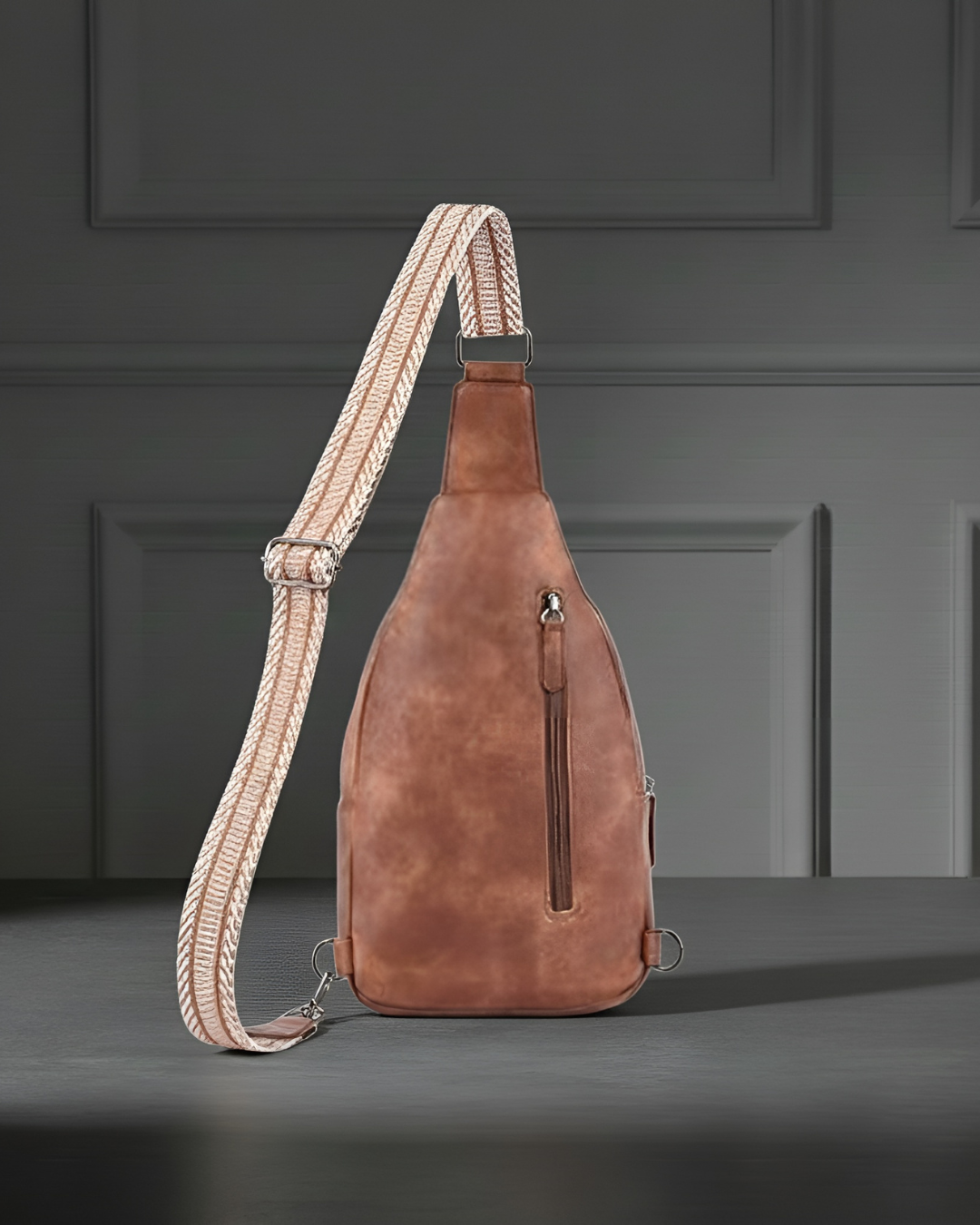 Sling Bag for Women Men Leather Small Sling Backpack Daypack Anti Theft Fanny Pack Crossbody Purse Travel - Image 5
